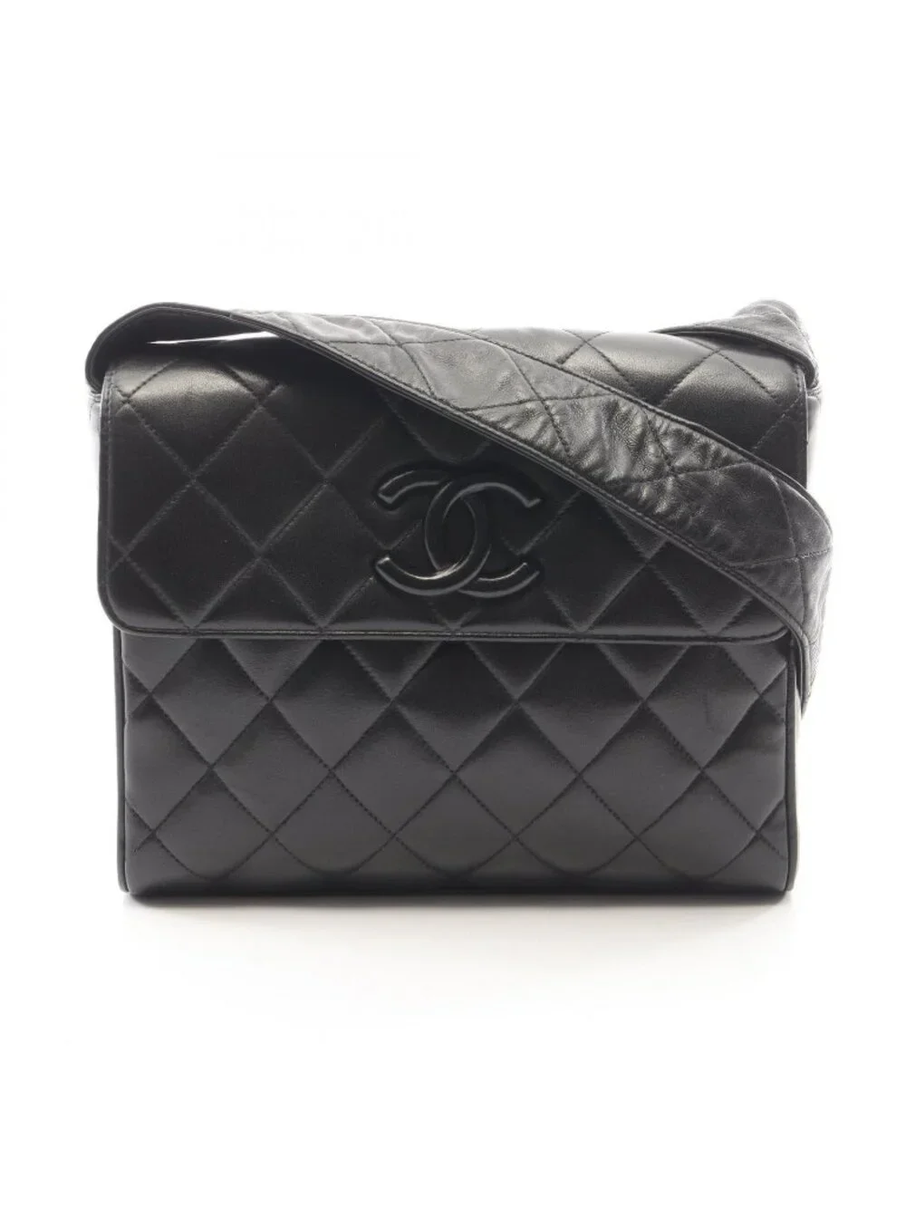 Chanel Shoulder Bag Quilted Black Lambskin